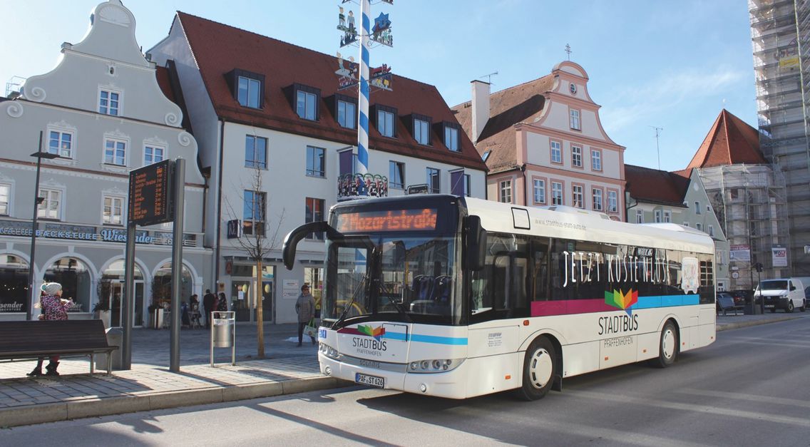 Der Pfaffenhofener Stadtbus in der Innenstadt