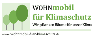 Das Logo des WOHNmobil für Klimaschutz e.V. zeigt drei grüne Bäume.